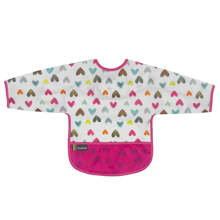 Feeding Snuggle Bugz | Cleanbib Waterproof Bib With Sleeves Hearts