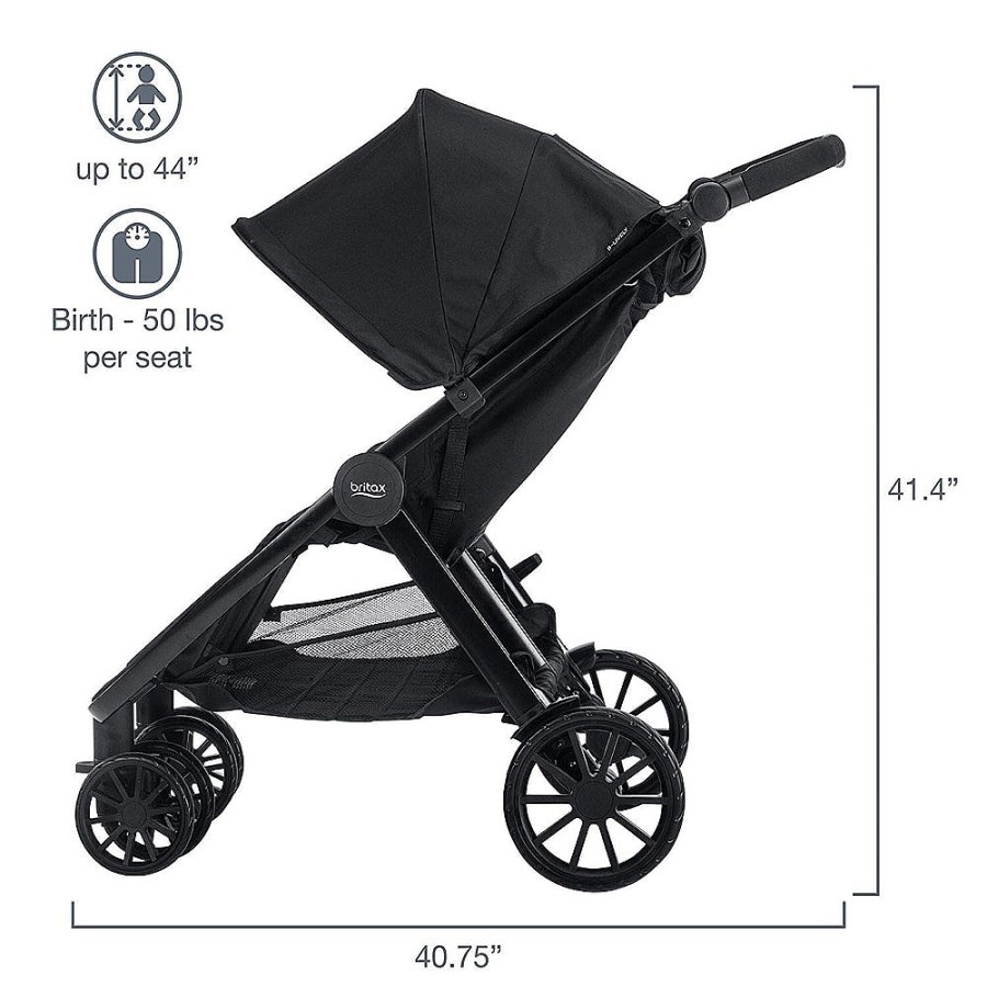 Strollers Snuggle Bugz Double Strollers | B-Lively Double Stroller Raven