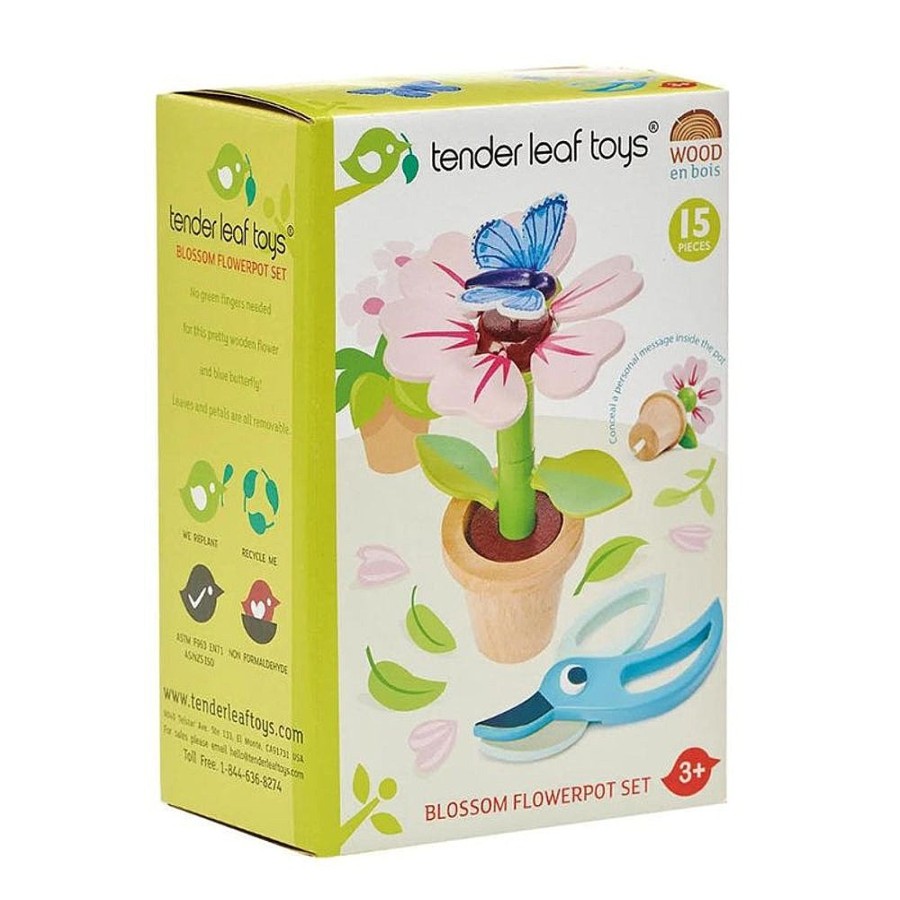 Toys Snuggle Bugz Pretend Play | Wooden Blossom Flower Pot Set