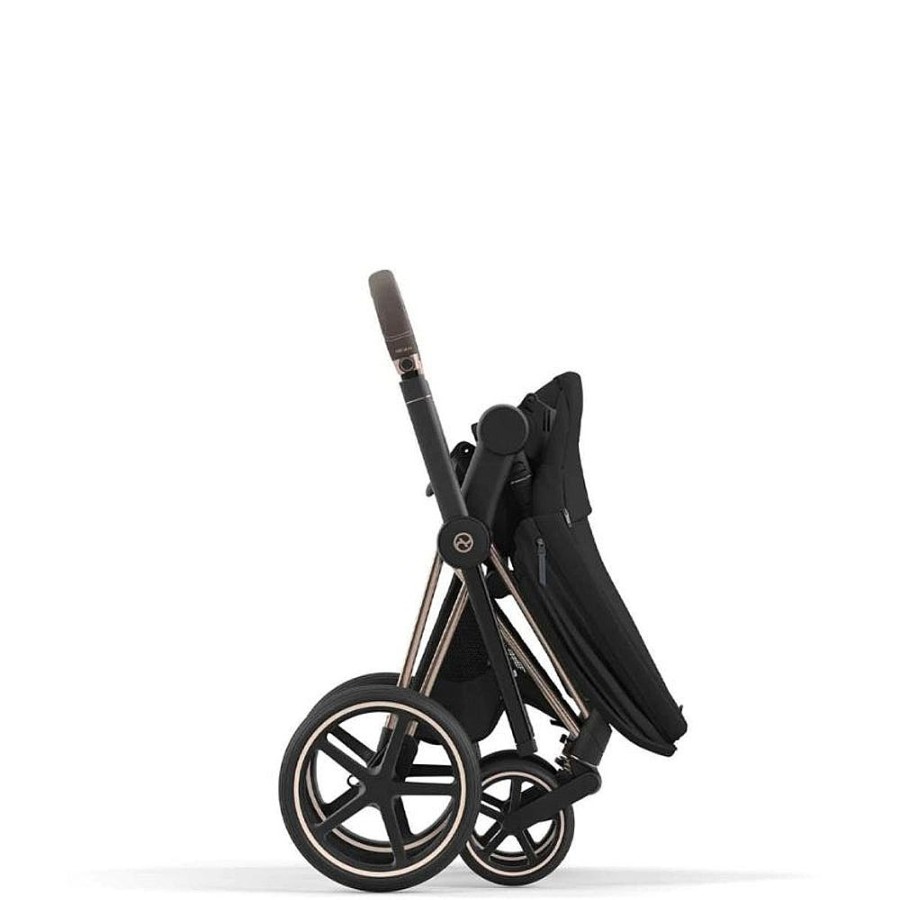 Strollers Snuggle Bugz Lightweight & Travel Strollers | Priam4 Complete Stroller - Rose Gold Frame / Deep Black Seat