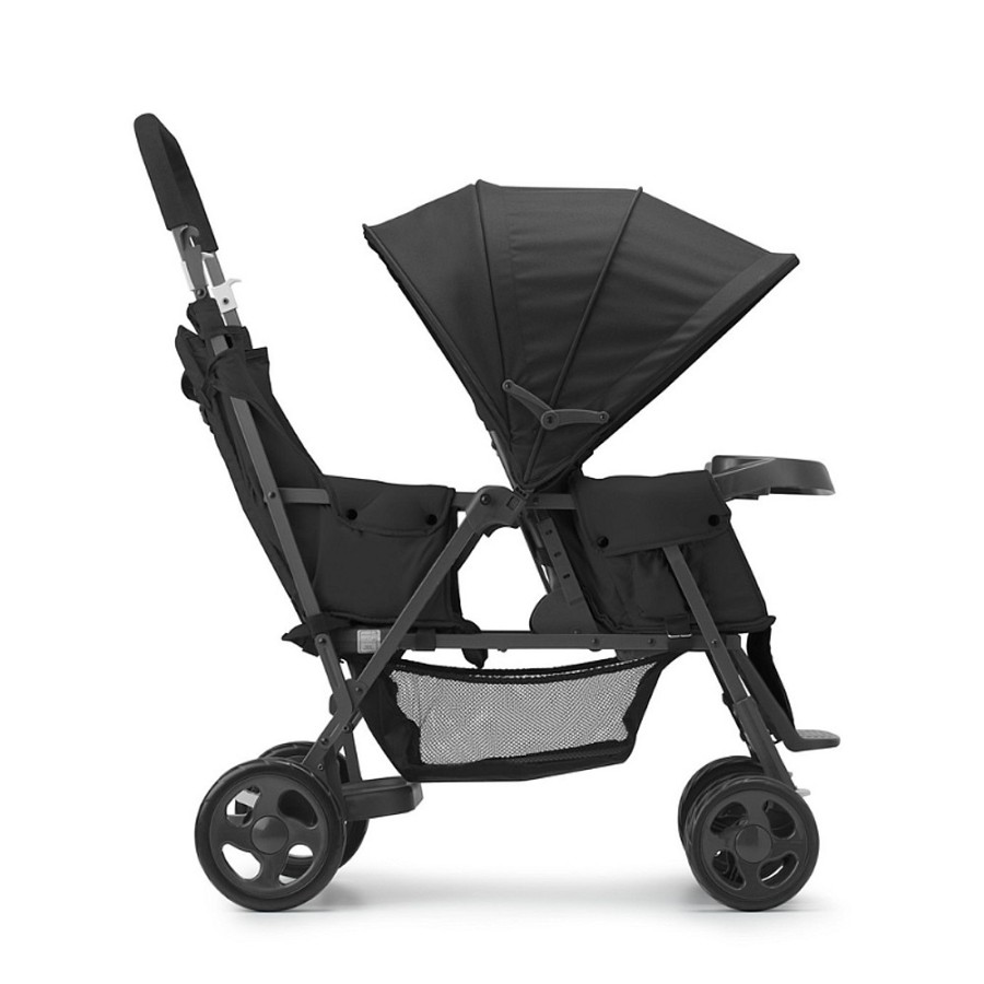 Strollers Snuggle Bugz Double Strollers | Caboose Too Sit And Stand Tandem Double Stroller Graphite Black