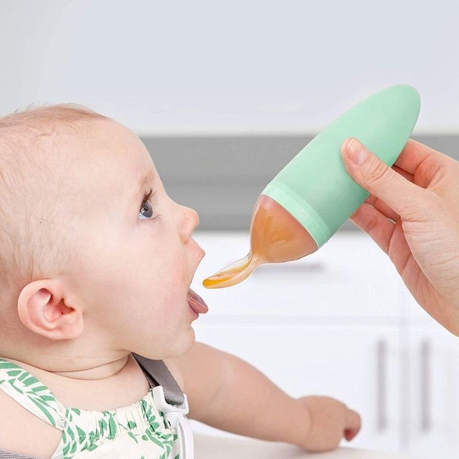 Feeding Snuggle Bugz | Squirt Baby Food Dispensing Spoon Mint