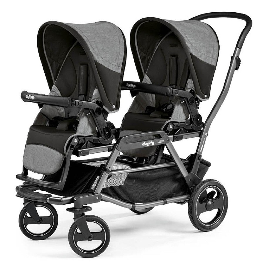 Strollers Snuggle Bugz Double Strollers | Duette Piroet Stroller - City Grey