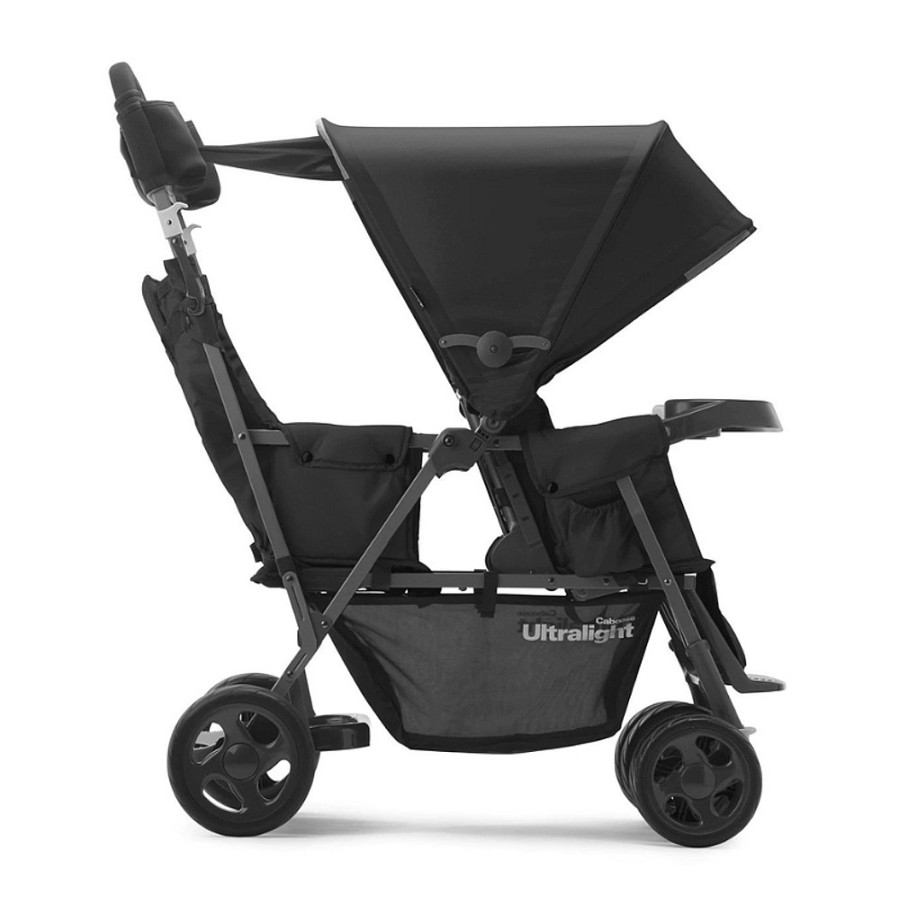 Strollers Snuggle Bugz Double Strollers | Caboose Too Ultralight Sit And Stand Tandem Double Stroller - Graphite Black