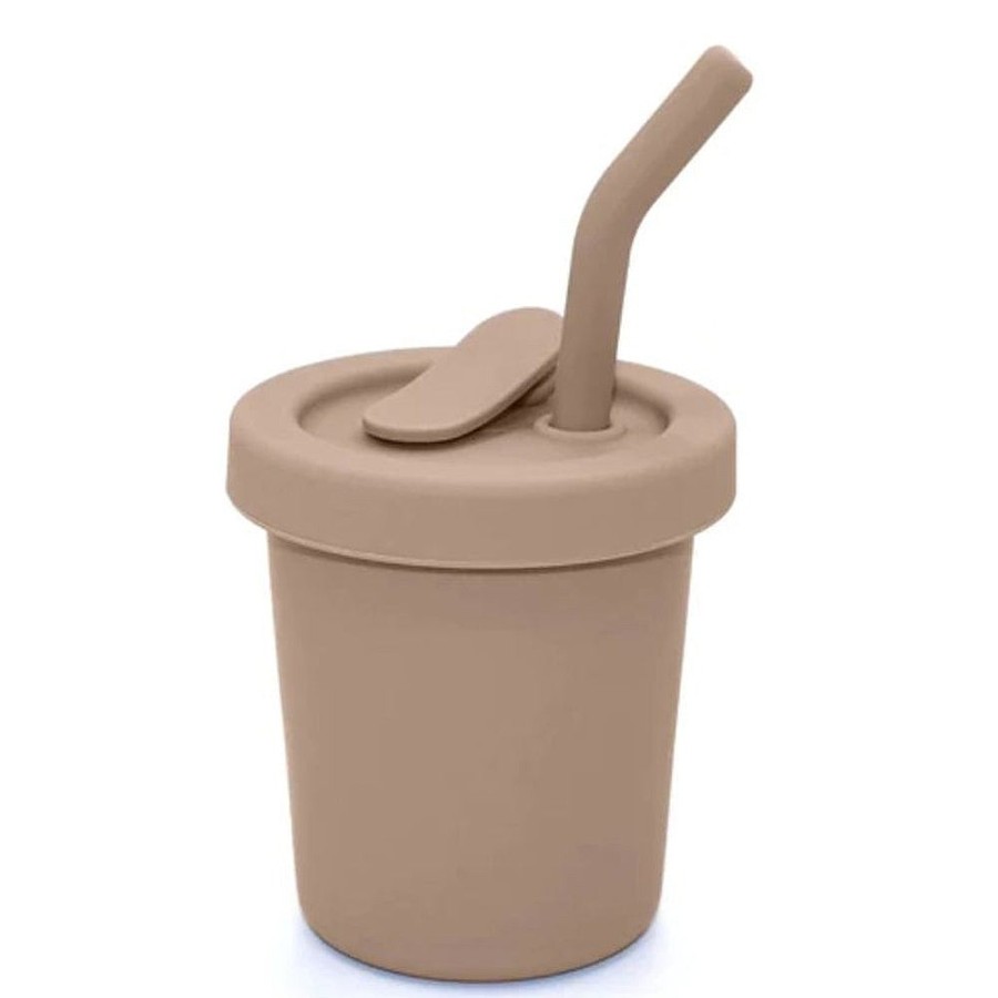 Feeding Snuggle Bugz | Silicone Straw Cup - 6 Oz Almond