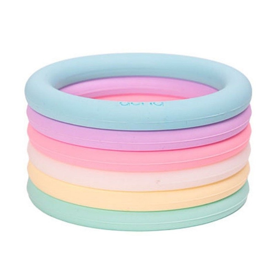 Toys Snuggle Bugz Sensory Toys | Silicone Stacking Rings Neon