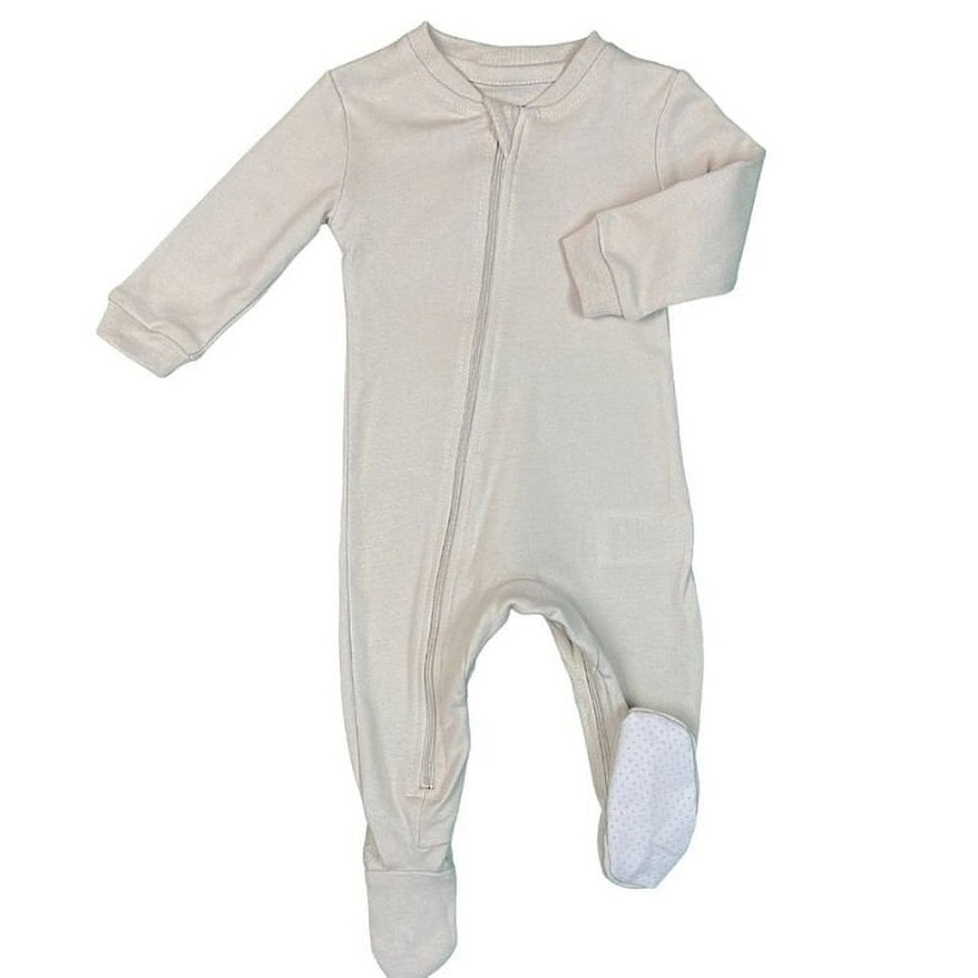 Nursery Snuggle Bugz | Solid Organic Footed Sleepers Baby Grey