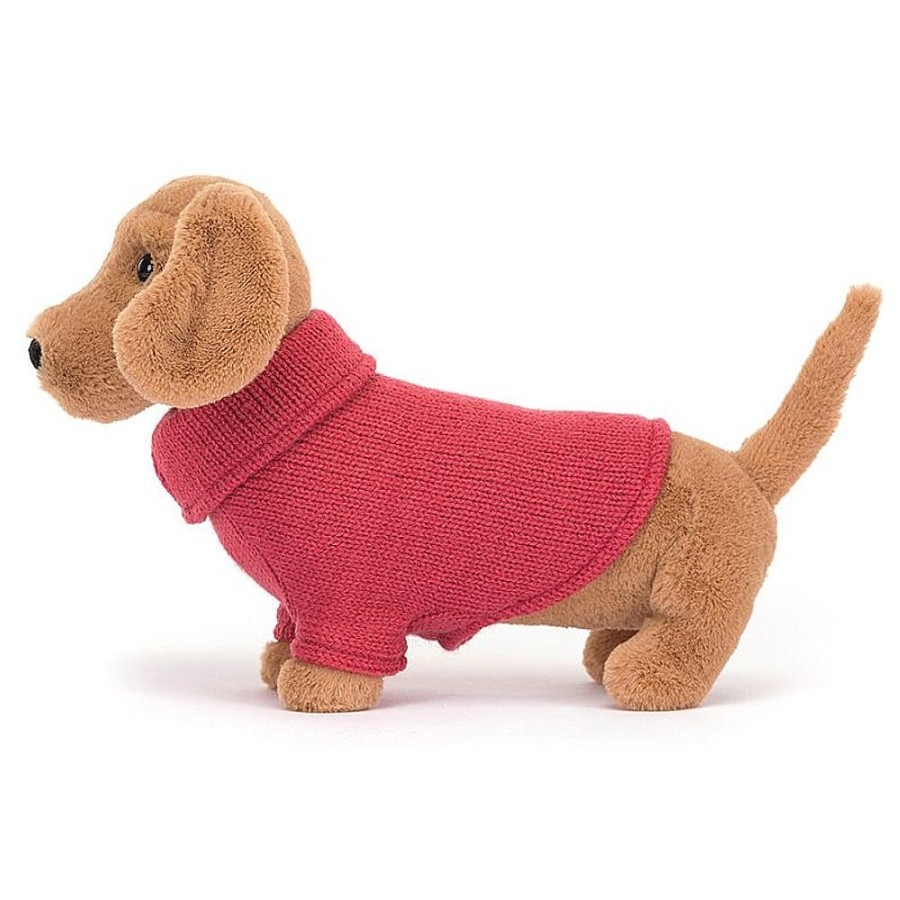 Toys Snuggle Bugz Plush Toys | Sweater Sausage Dog Pink