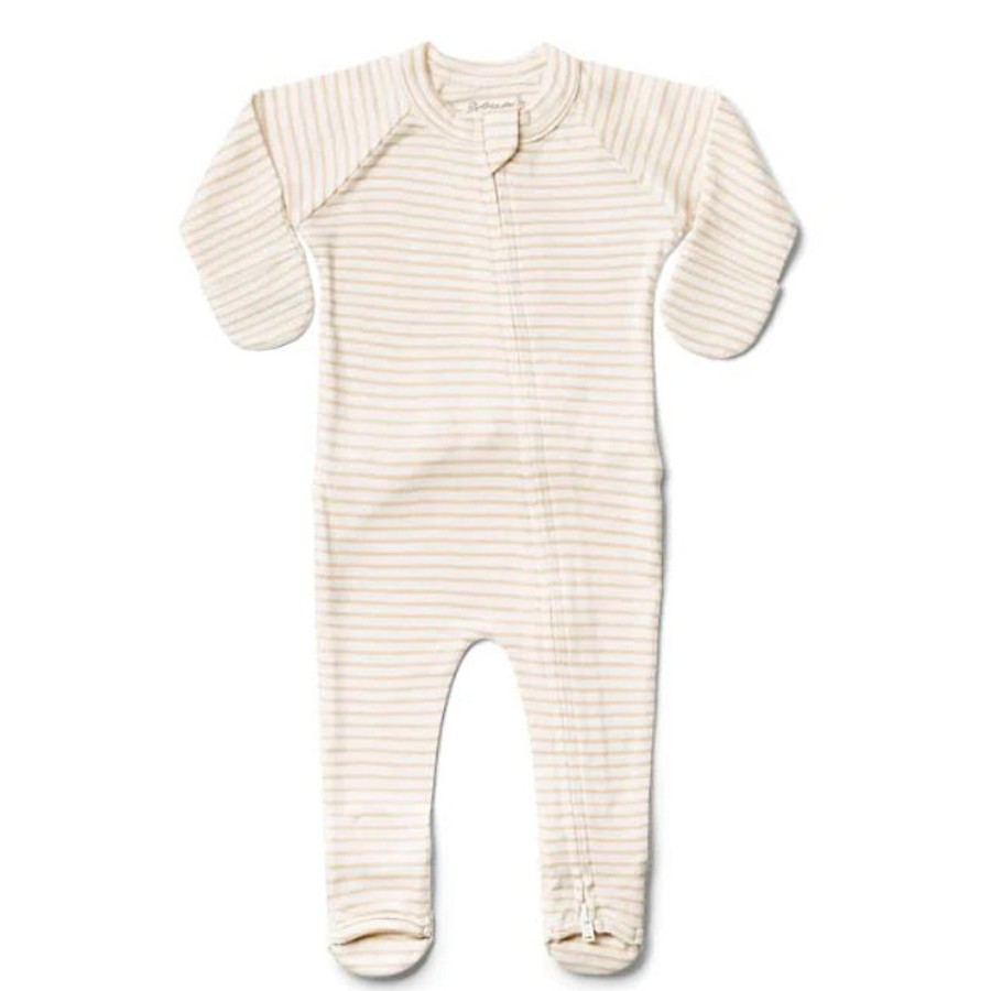 Nursery Snuggle Bugz | Organic Cotton Footie Sleepers Dune Stripe