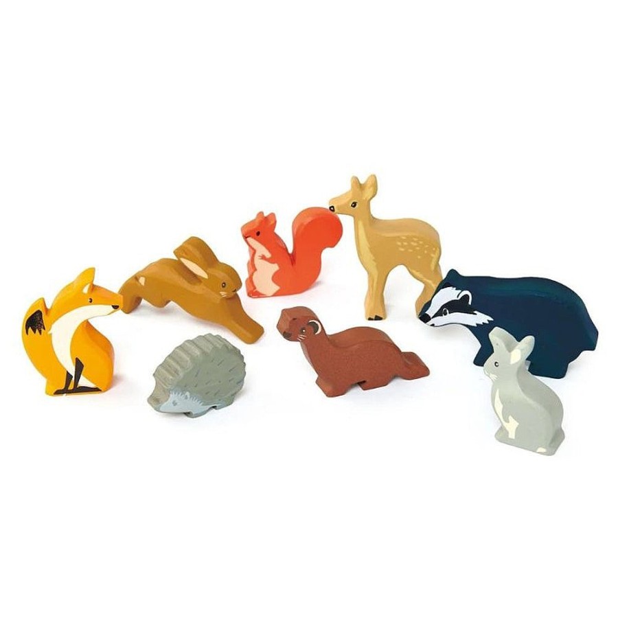 Toys Snuggle Bugz Wooden Toys | Woodland Animals With Display Shelf