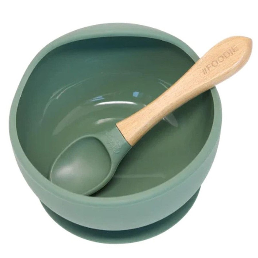 Feeding Snuggle Bugz | Silicone Bowl + Spoon Set Sage