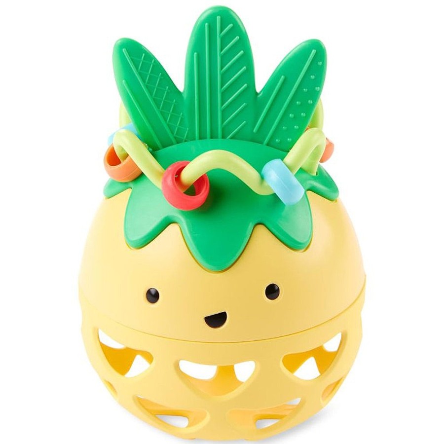 Toys Snuggle Bugz Sensory Toys | Farmstand Roll-Around Pineapple Rattle Baby Toy