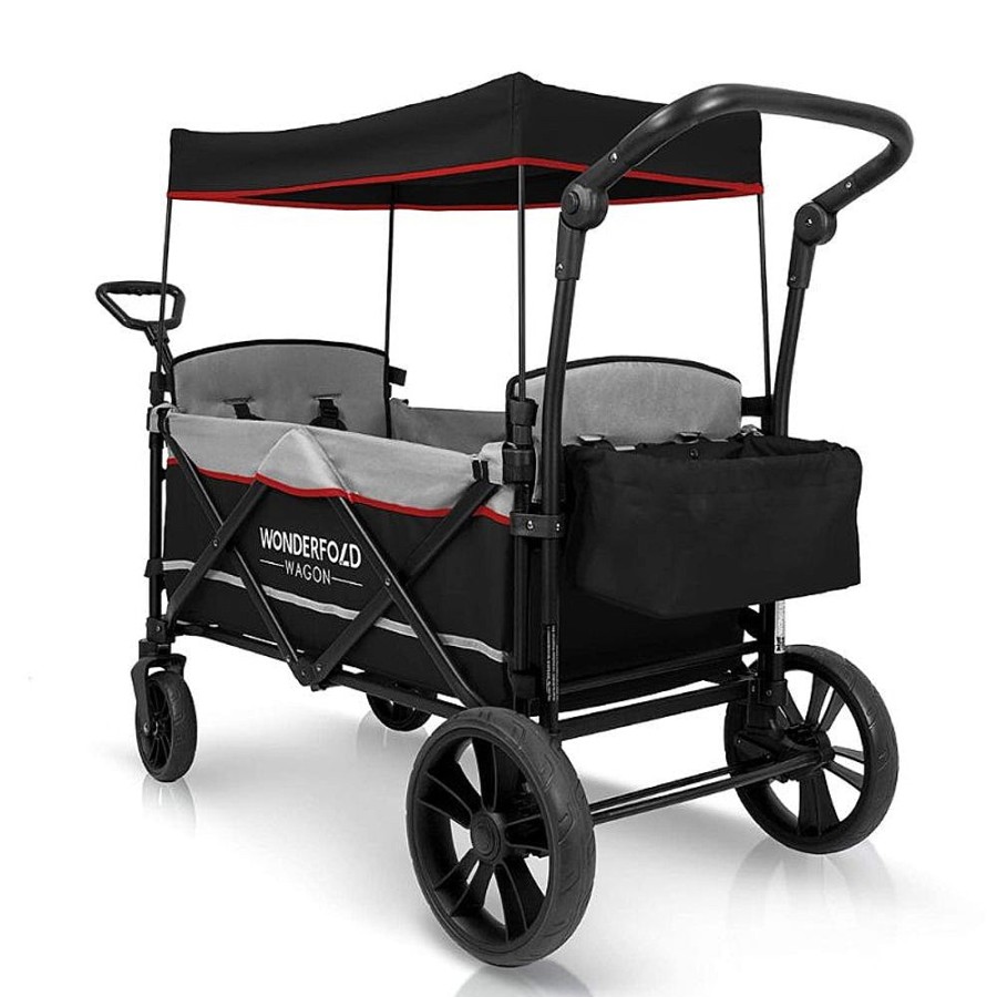 Strollers Snuggle Bugz Wagons | X2 2 Passenger Push & Pull Stroller Wagon Stealth Black