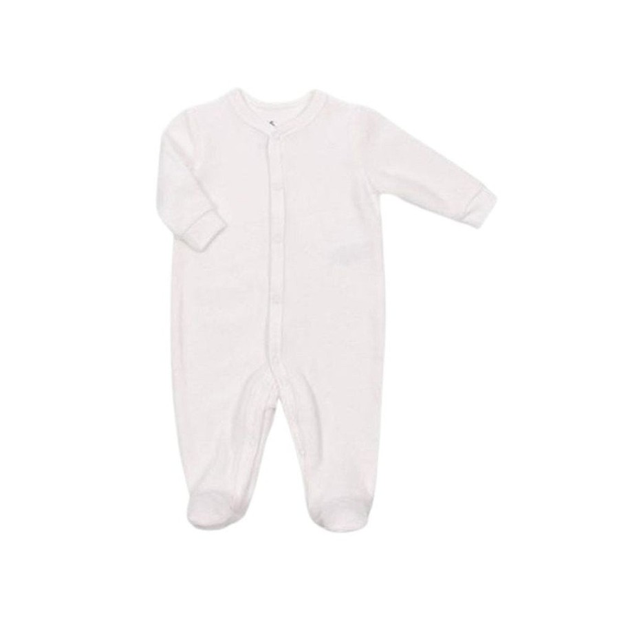 Nursery Snuggle Bugz | Velour Sleeper With Snaps White