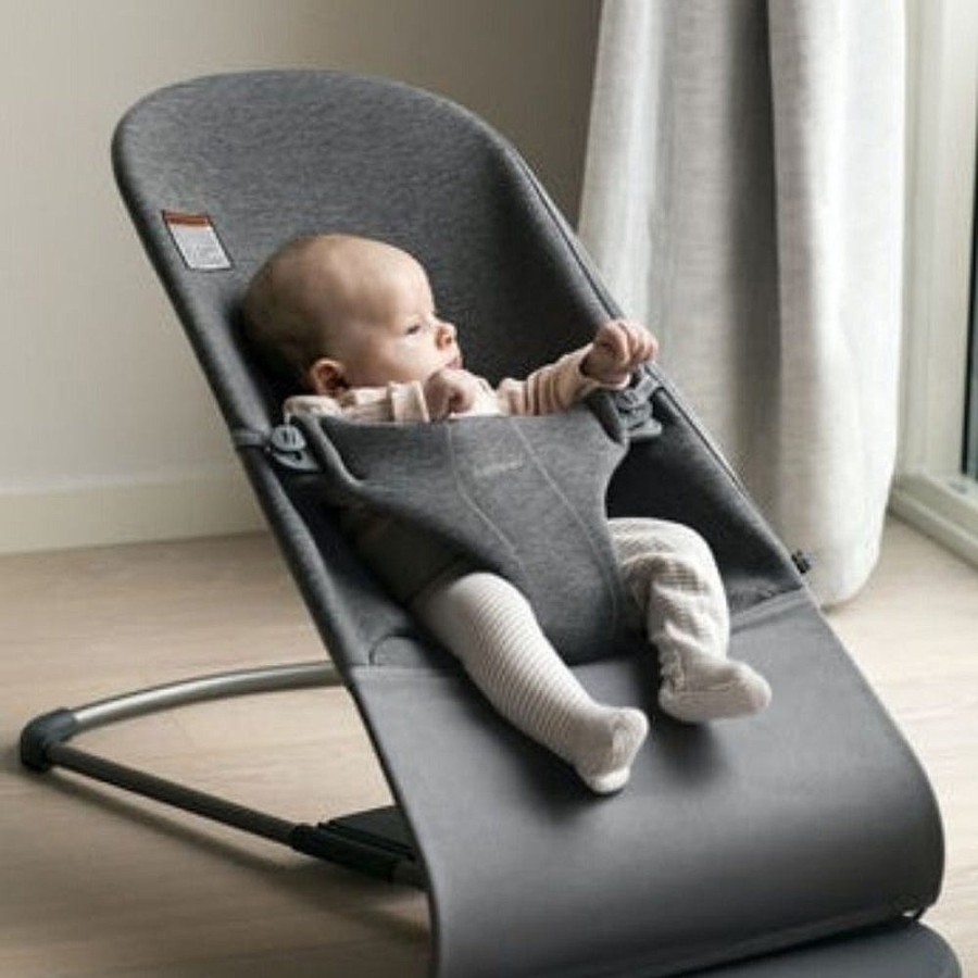 On-The-Go Snuggle Bugz | Bouncer Bliss - 3D Jersey Charcoal / Dark Grey Frame