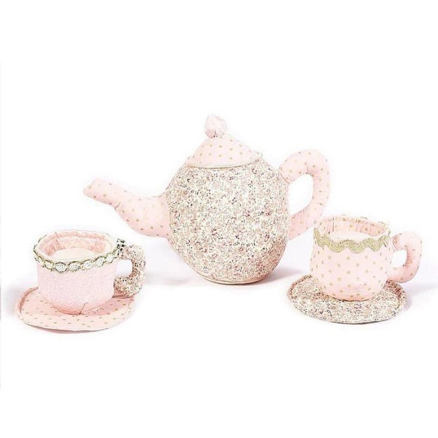 Toys Snuggle Bugz Plush Toys | 3 Piece Floral Stuffed Toy Tea Set