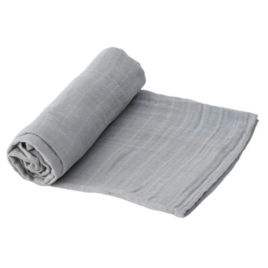 Nursery Snuggle Bugz | Cotton Muslin Swaddle - Solid Colours Nickel