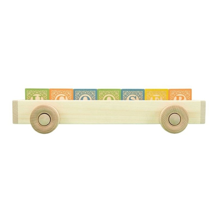 Toys Snuggle Bugz Wooden Toys | Classic Abc Blocks With Wagon