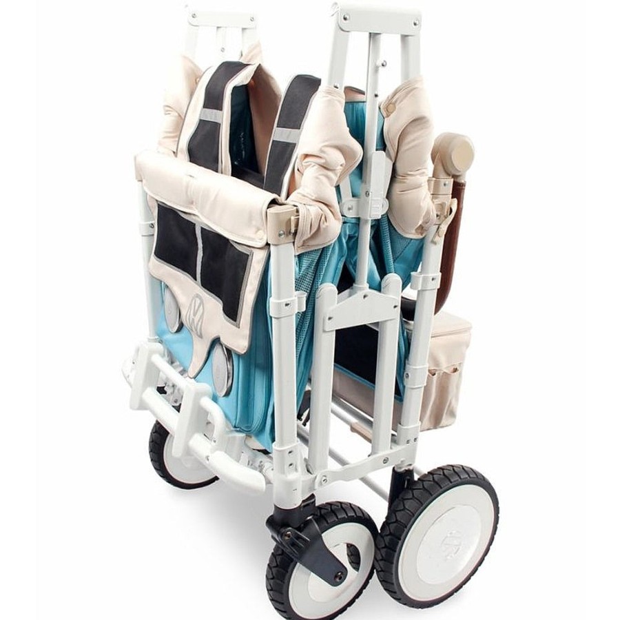 Strollers Snuggle Bugz Wagons | Vw4 Volkswagen 4 Passenger Stroller Wagon Bondi Blue