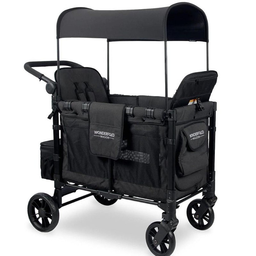 Strollers Snuggle Bugz Wagons | W2 Elite Double Stroller Wagon Volcanic Black