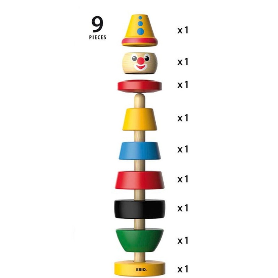 Toys Snuggle Bugz Sensory Toys | Wooden Stacking Clown