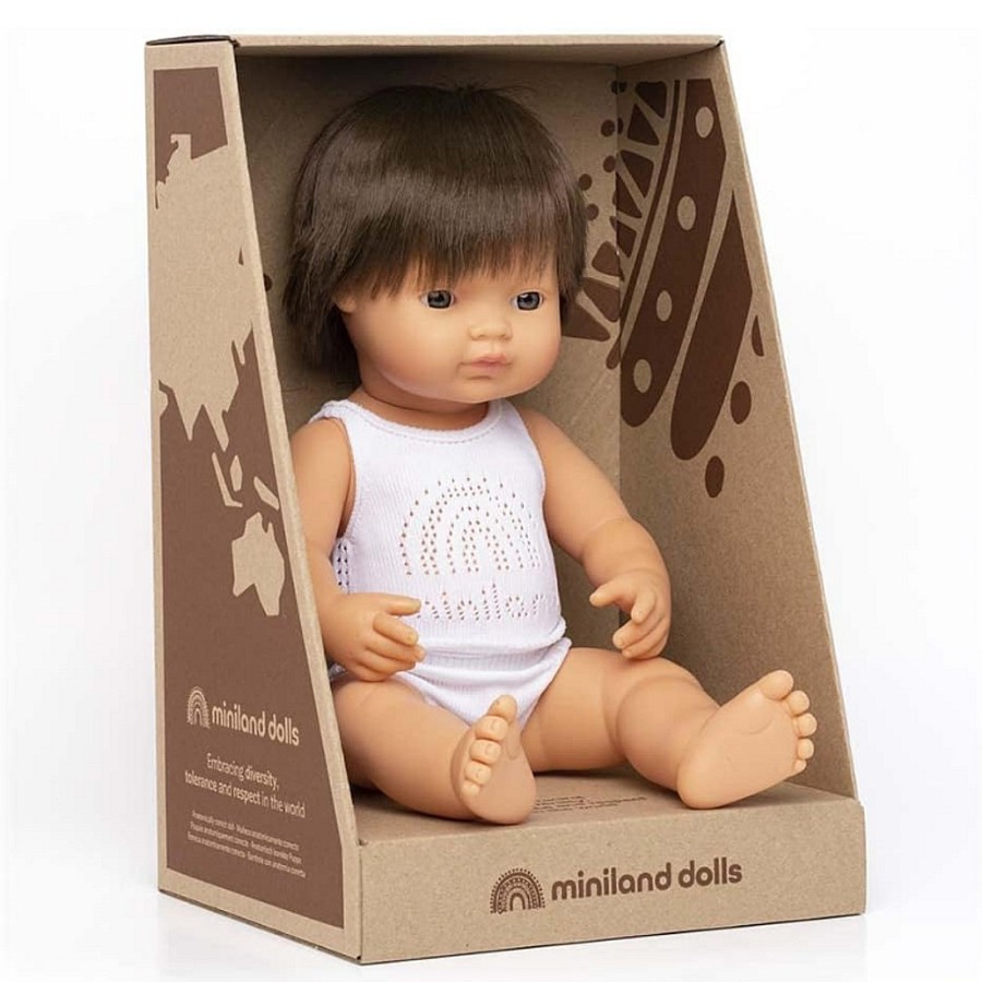 Toys Snuggle Bugz Dolls | Baby Doll Caucasian Brunette Boy - 15"