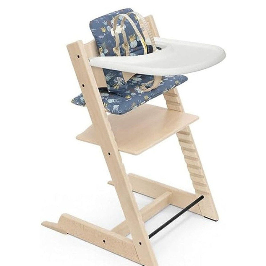 Feeding Snuggle Bugz | Tripp Trapp High Chair & Cushion With Tray Natural With Into The Deep