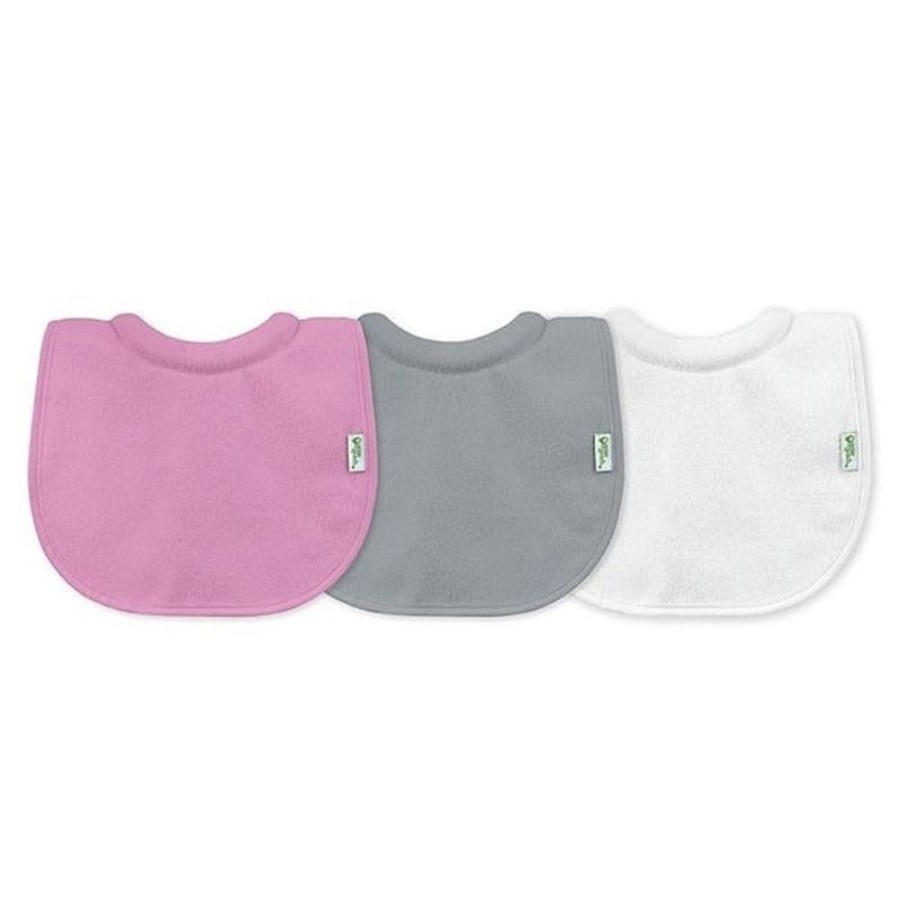 Feeding Snuggle Bugz | Stay-Dry Royal Milk-Catcher Bibs - 3 Pack Pink/Grey