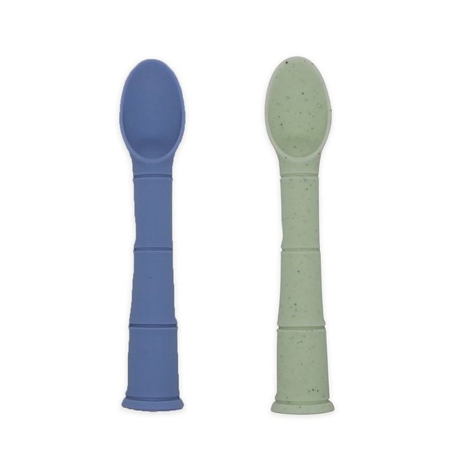 Feeding Snuggle Bugz | Silipop Silicone Spoons - 2 Pack Mineral Blue And Emerald