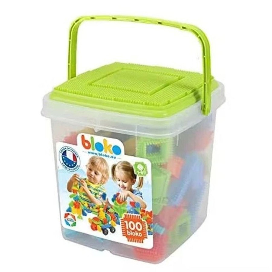 Toys Snuggle Bugz Building & Construction Toys | Barrel Of Blocks - 100 Pieces Green