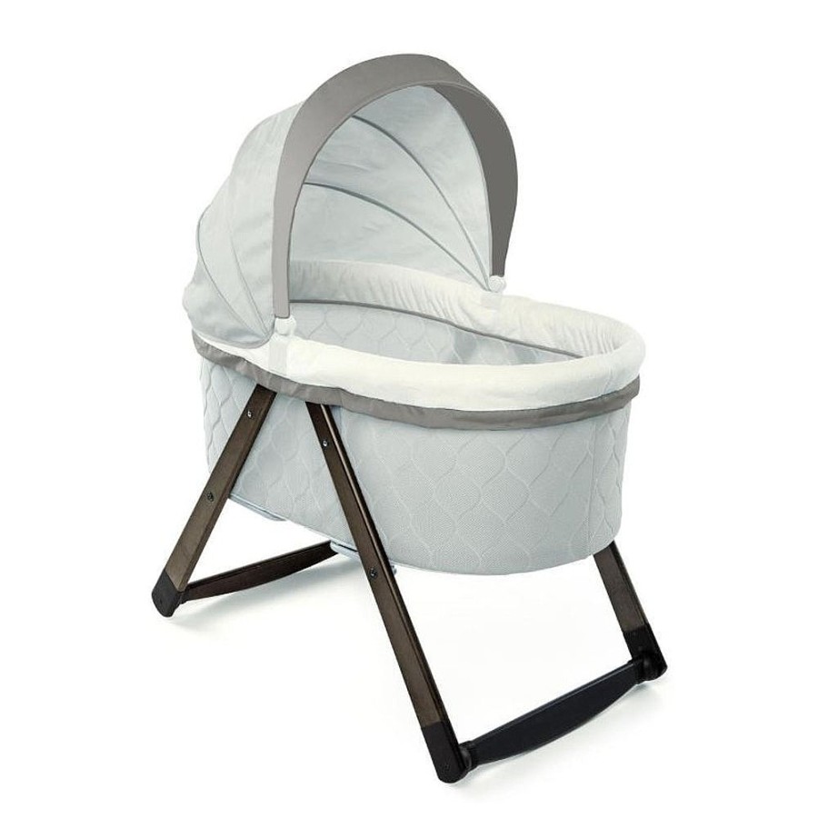 On-The-Go Snuggle Bugz | Foldaway Rocking Wood Bassinet - Carrington