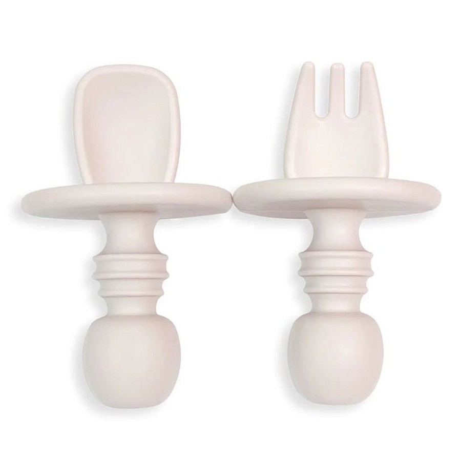 Feeding Snuggle Bugz | Silistarters Silicone Fork + Spoon Set Sand