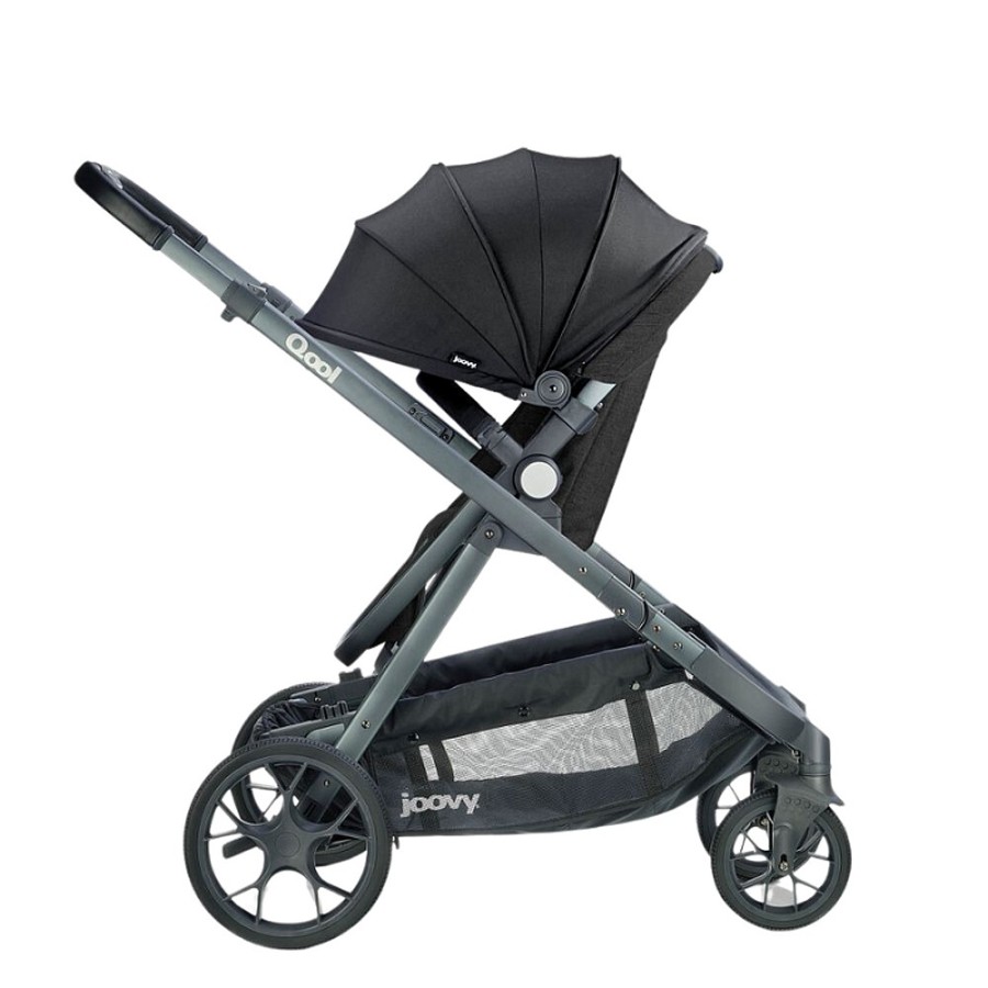 Strollers Snuggle Bugz Double Strollers | Qool Modular Stroller Black Melange