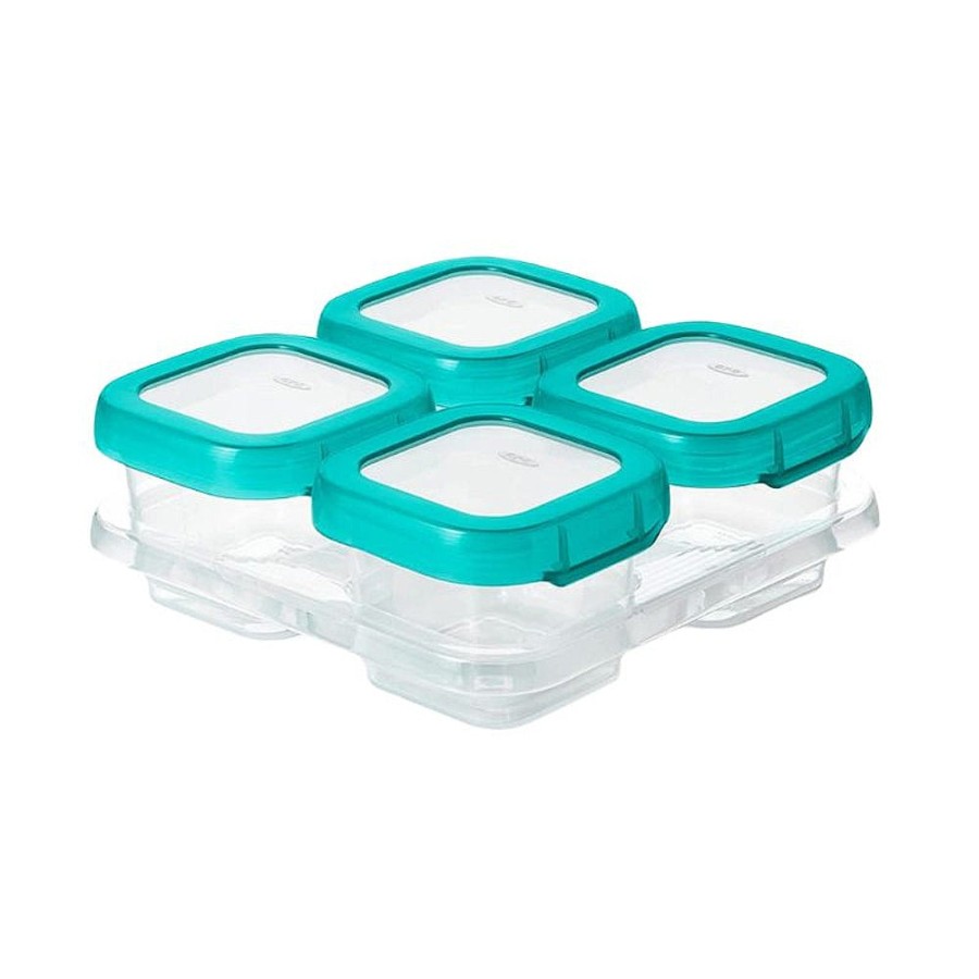 Feeding Snuggle Bugz | Baby Blocks Freezer Storage Containers - 4 Oz Teal