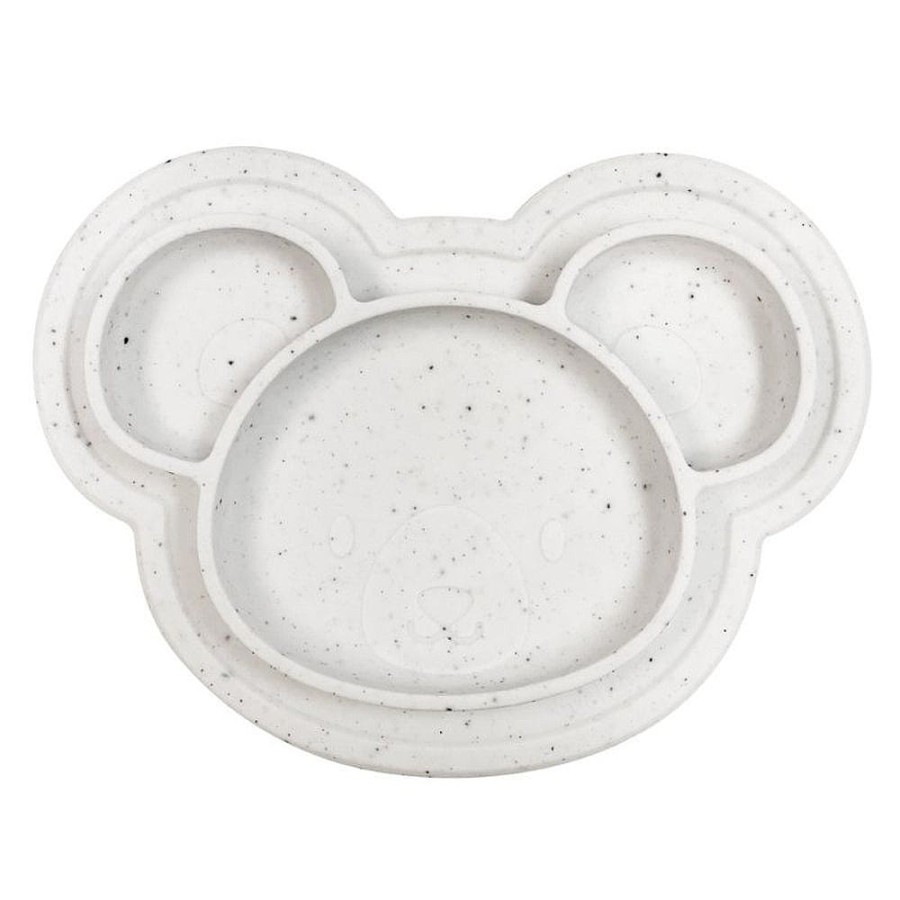 Feeding Snuggle Bugz | Siliplate - Bear Day Dream Grey Speckle