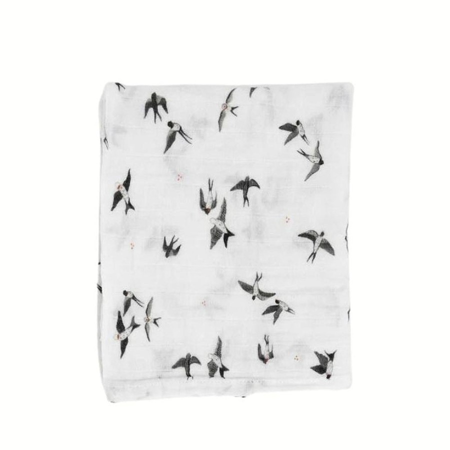 Nursery Snuggle Bugz | Organic Cotton Muslin Swaddle Blanket White