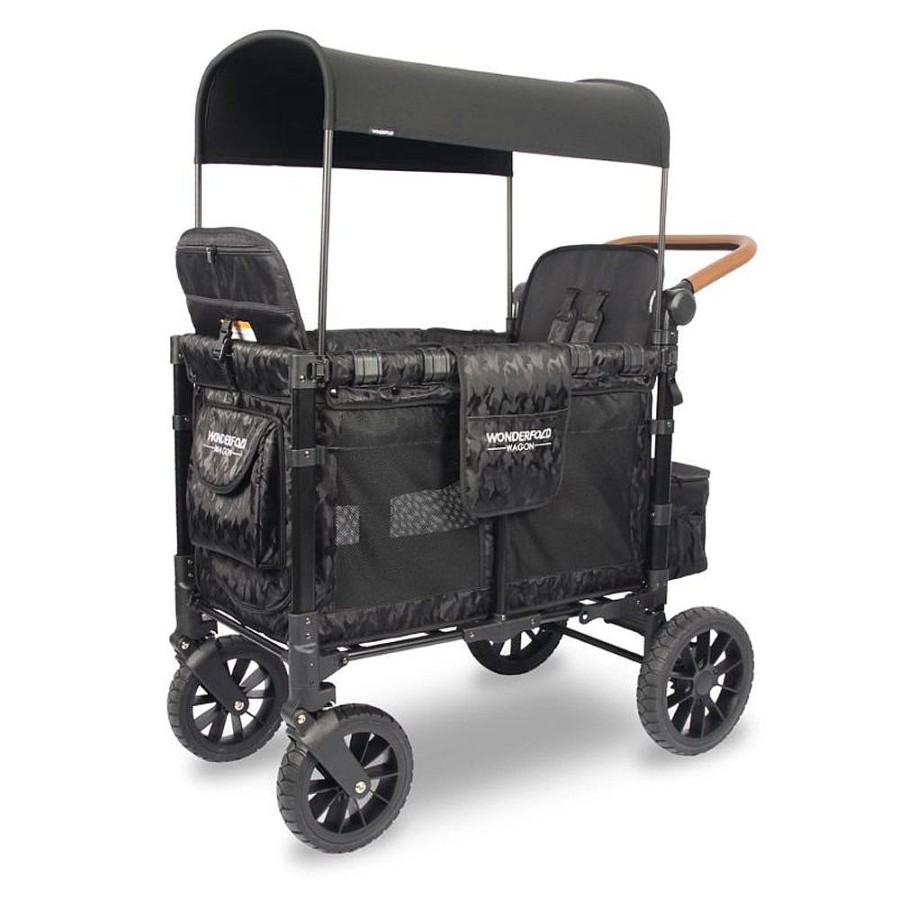 Strollers Snuggle Bugz Wagons | W2 Luxe Double Stroller Wagon Black