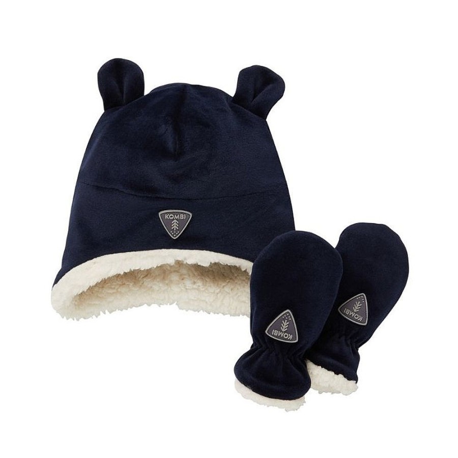 Nursery Snuggle Bugz | Sherpa Toque And Mittens Set Dark Navy