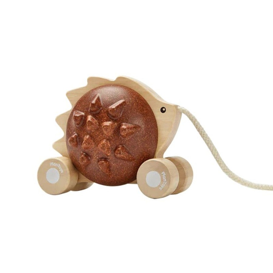 Toys Snuggle Bugz Wooden Toys | Pull-Along Hedgehog Brown