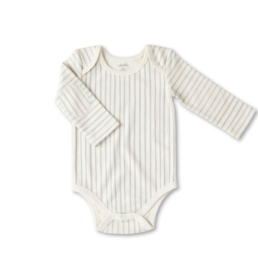 Nursery Snuggle Bugz | Stripes Away Long Sleeve One-Piece Marigold