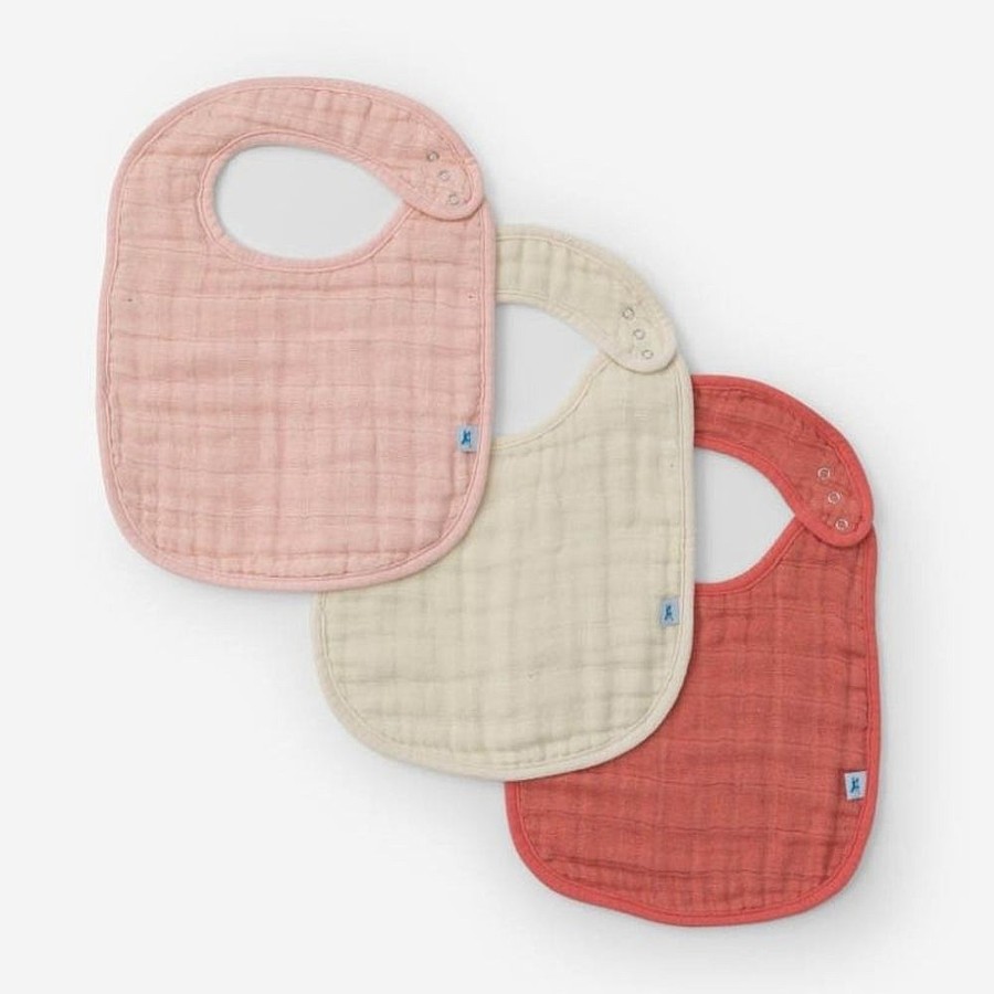 Feeding Snuggle Bugz | Cotton Muslin Classic Bibs - 3 Pack Rose Petal