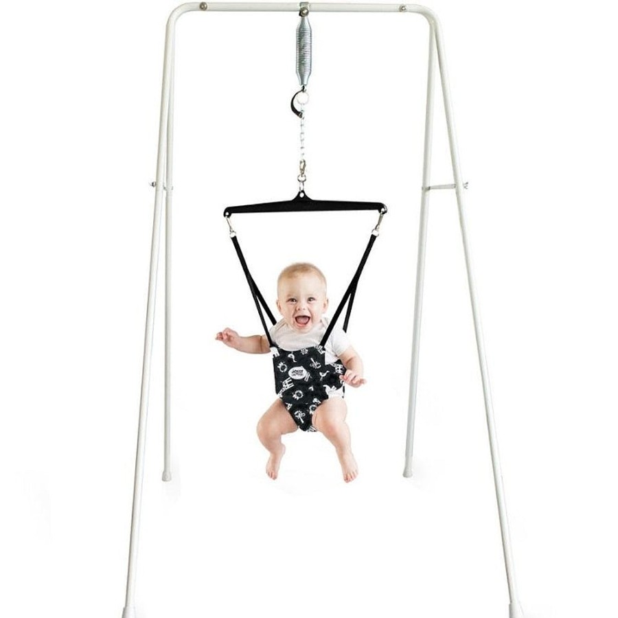 On-The-Go Snuggle Bugz | Jolly Jumper Exerciser With Stand Black