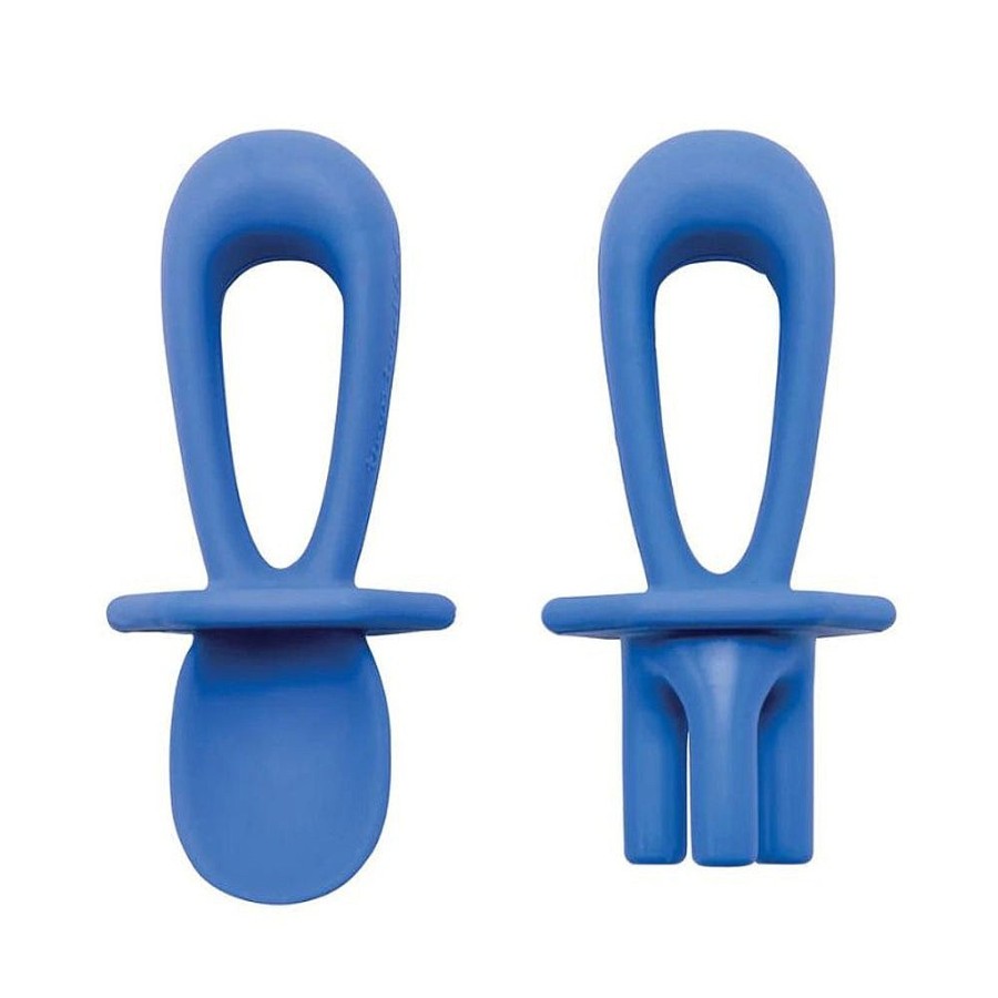 Feeding Snuggle Bugz | Silicone Training Utensils Indigo