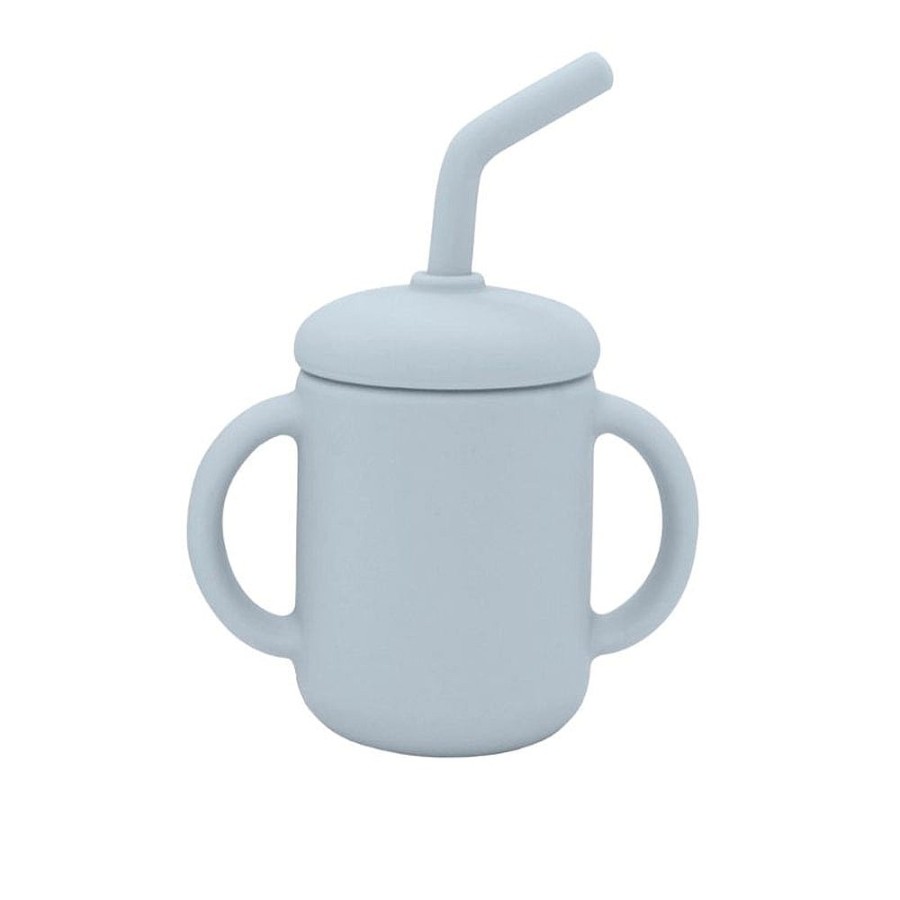 Feeding Snuggle Bugz | Sili Sippy Cup With Straw Blue