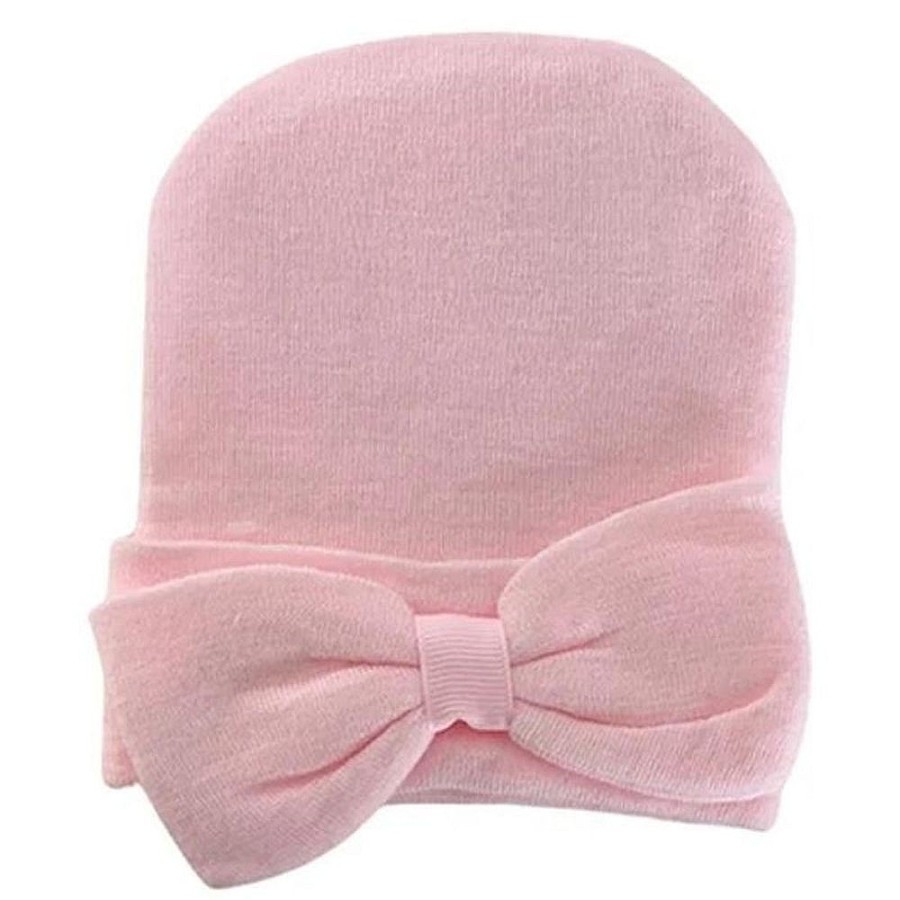 Nursery Snuggle Bugz | Newborn Knitted Hat With Bow Pink