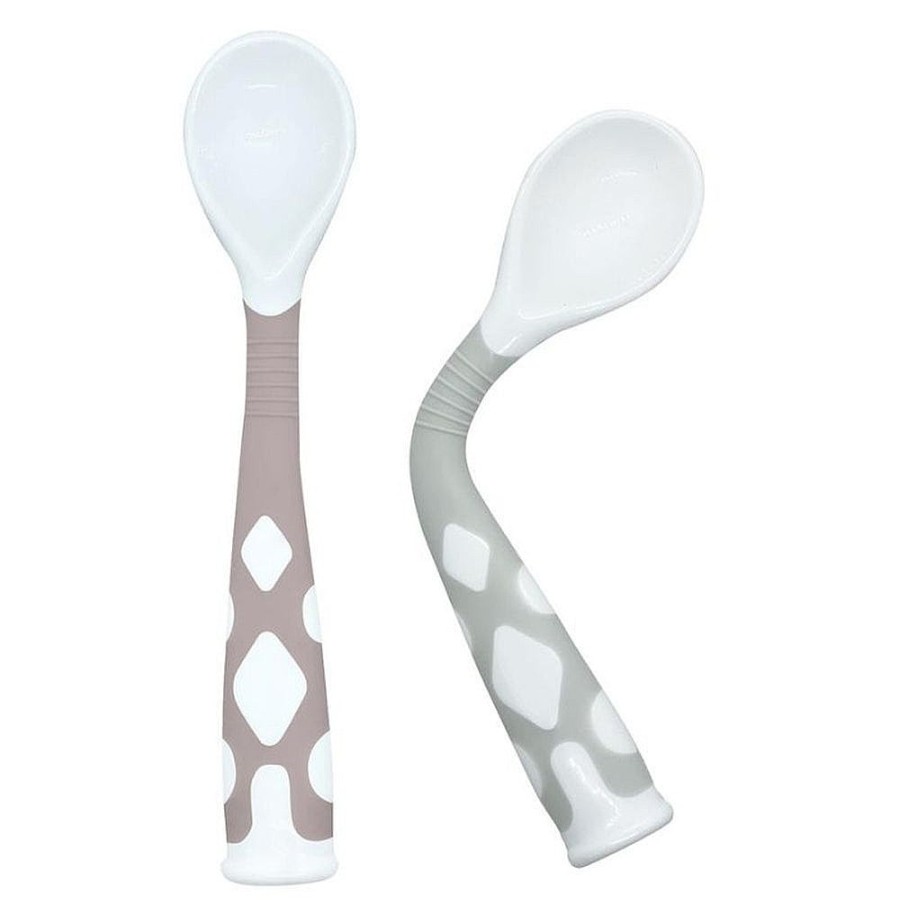 Feeding Snuggle Bugz | Silibend Spoons- 2 Pack Mineral Blue And Day Dream Grey