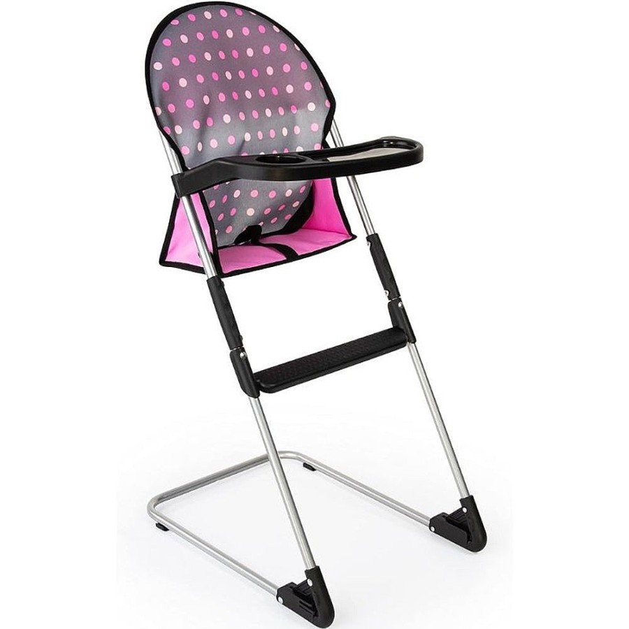 Toys Snuggle Bugz Dolls | Doll'S High Chair And Travel Bed Set - Polka Dots