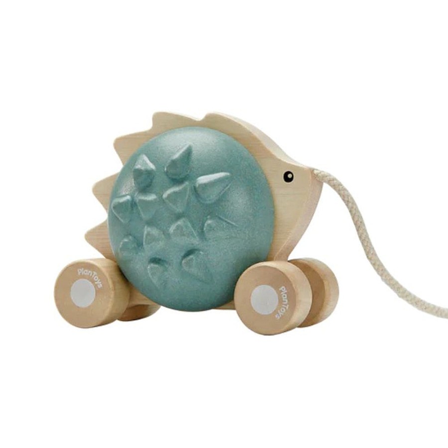 Toys Snuggle Bugz Wooden Toys | Pull-Along Hedgehog Brown