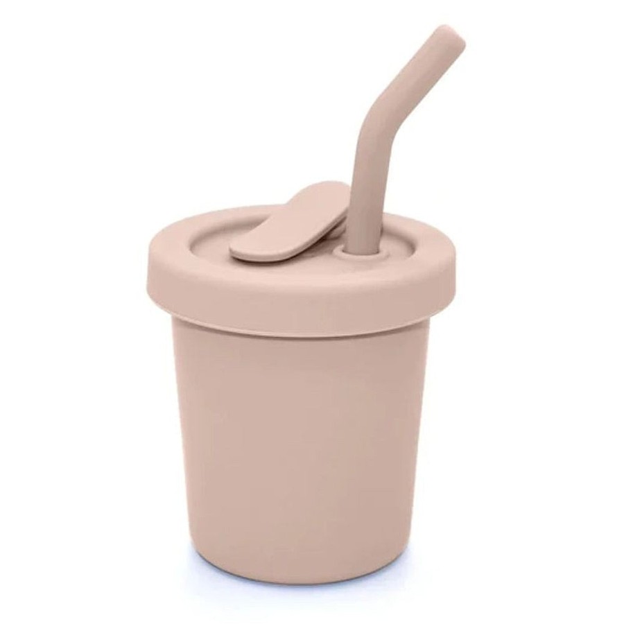 Feeding Snuggle Bugz | Silicone Straw Cup - 6 Oz Almond